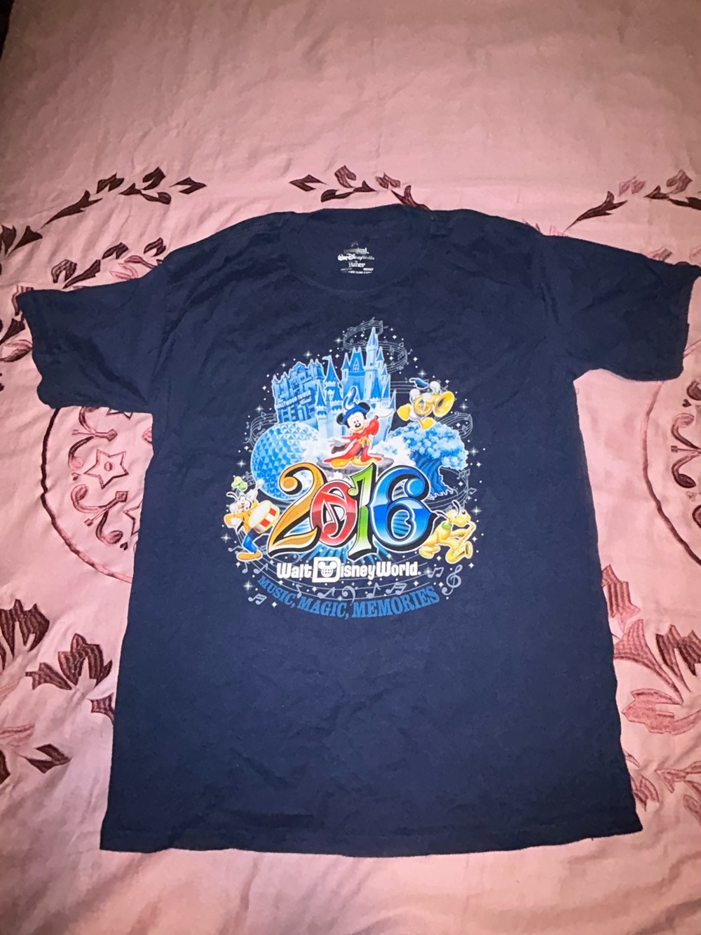 Hanes Navy Multicolor 2016 Walt Disney World Graphic Tee
